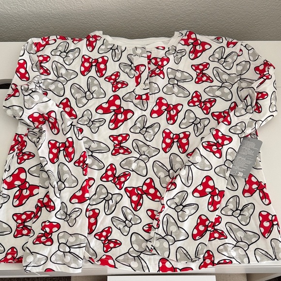 Women’s Minnie Mouse Pajamas with Red and Gray Bow Print - Picture 6 of 8